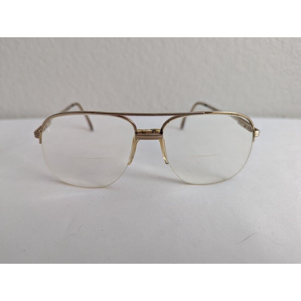 Vintage Wilshire Designs Aviator Eye Glasses Half Rim Gold Metal Frame ONLY